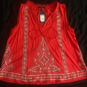 Small miss me red stretchy shirt